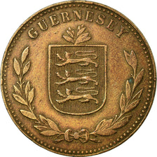 Coin, Guernsey, 8 Doubles, 1920, Heaton, Birmingham, EF(40-45), Bronze, KM:14