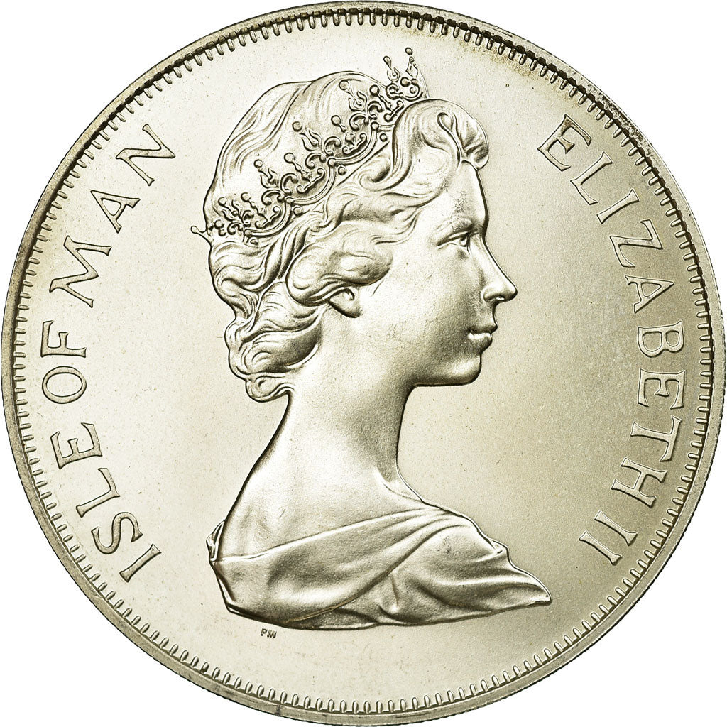 Coin, Isle of Man, Elizabeth II, Crown, 1977, Pobjoy Mint, MS(63), Silver