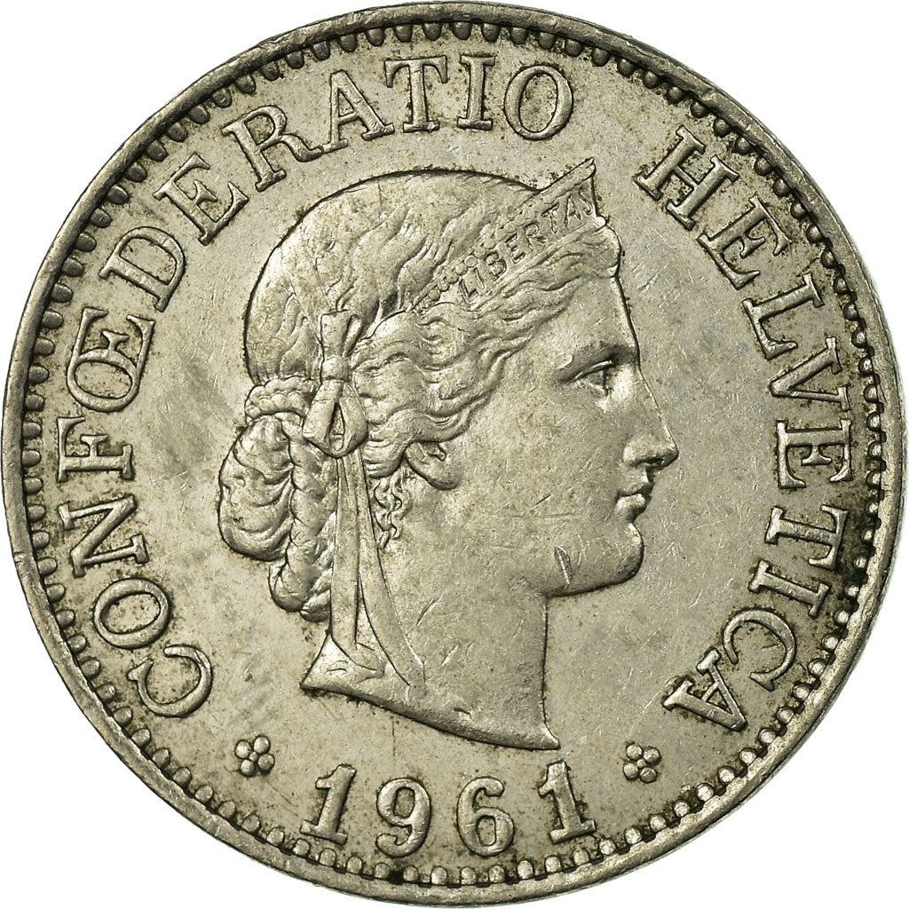 Coin, Switzerland, 10 Rappen, 1961, Bern, VF(30-35), Copper-nickel, KM:27