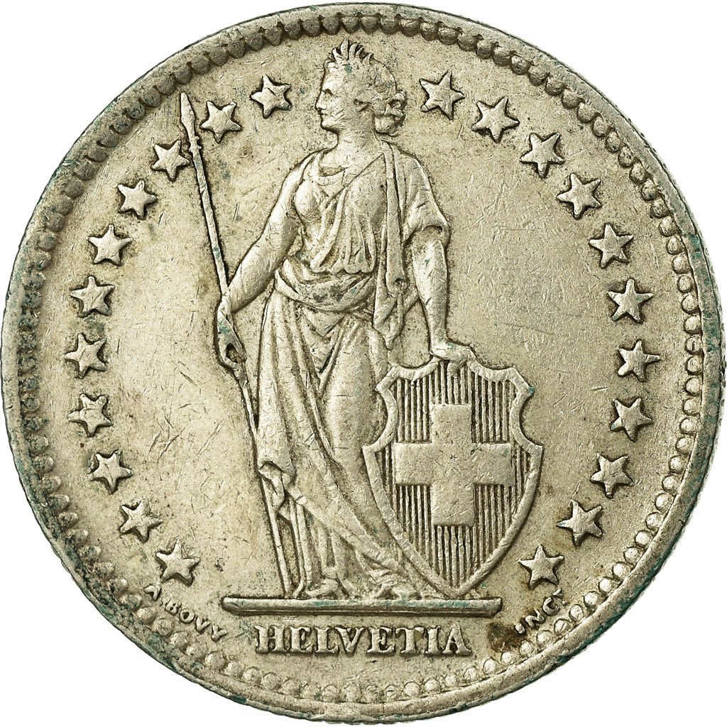 Coin, Switzerland, 2 Francs, 1946, Bern, VF(30-35), Silver, KM:21