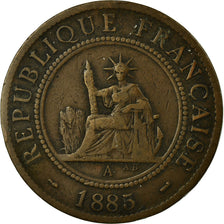 Coin, FRENCH INDO-CHINA, Cent, 1885, Paris, VF(30-35), Bronze, KM:1