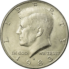 Coin, United States, Kennedy Half Dollar, Half Dollar, 1983, U.S. Mint, Denver