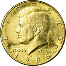 Munten, Verenigde Staten, Half Dollar, 1983, Denver, 1960 - 1980, ZF, Verguld