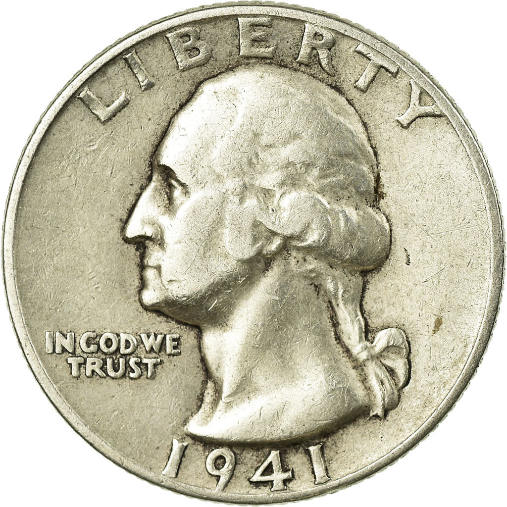 Coin, United States, Washington Quarter, Quarter, 1941, U.S. Mint, Philadelphia