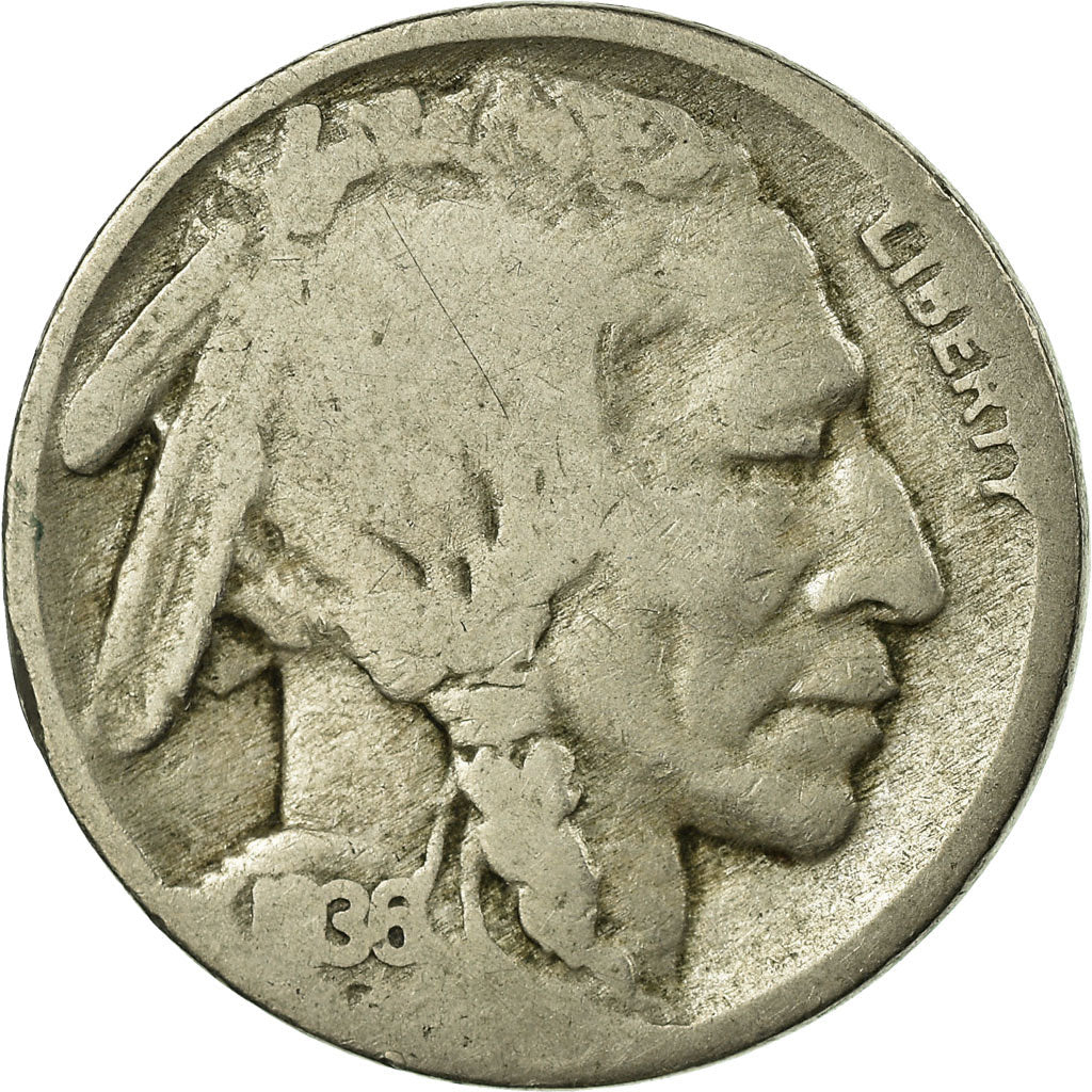 Moneda, Estados Unidos, Buffalo Nickel, 5 Cents, 1936, U.S. Mint, Philadelphia