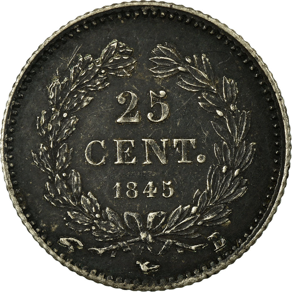 Moneda, Francia, Louis-Philippe, 25 Centimes, 1845, Rouen, MBC, Plata, KM:755.2