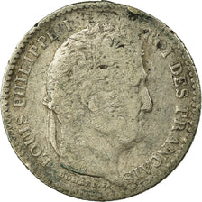 Moneda, Francia, Louis-Philippe, 25 Centimes, 1846, Paris, BC, Plata, KM:755.1