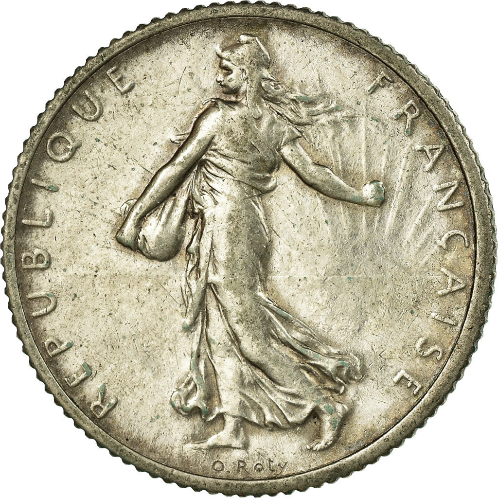 Coin, France, Semeuse, Franc, 1917, Paris, EF(40-45), Silver, KM:844.1