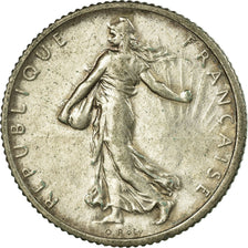 Coin, France, Semeuse, Franc, 1917, Paris, EF(40-45), Silver, KM:844.1