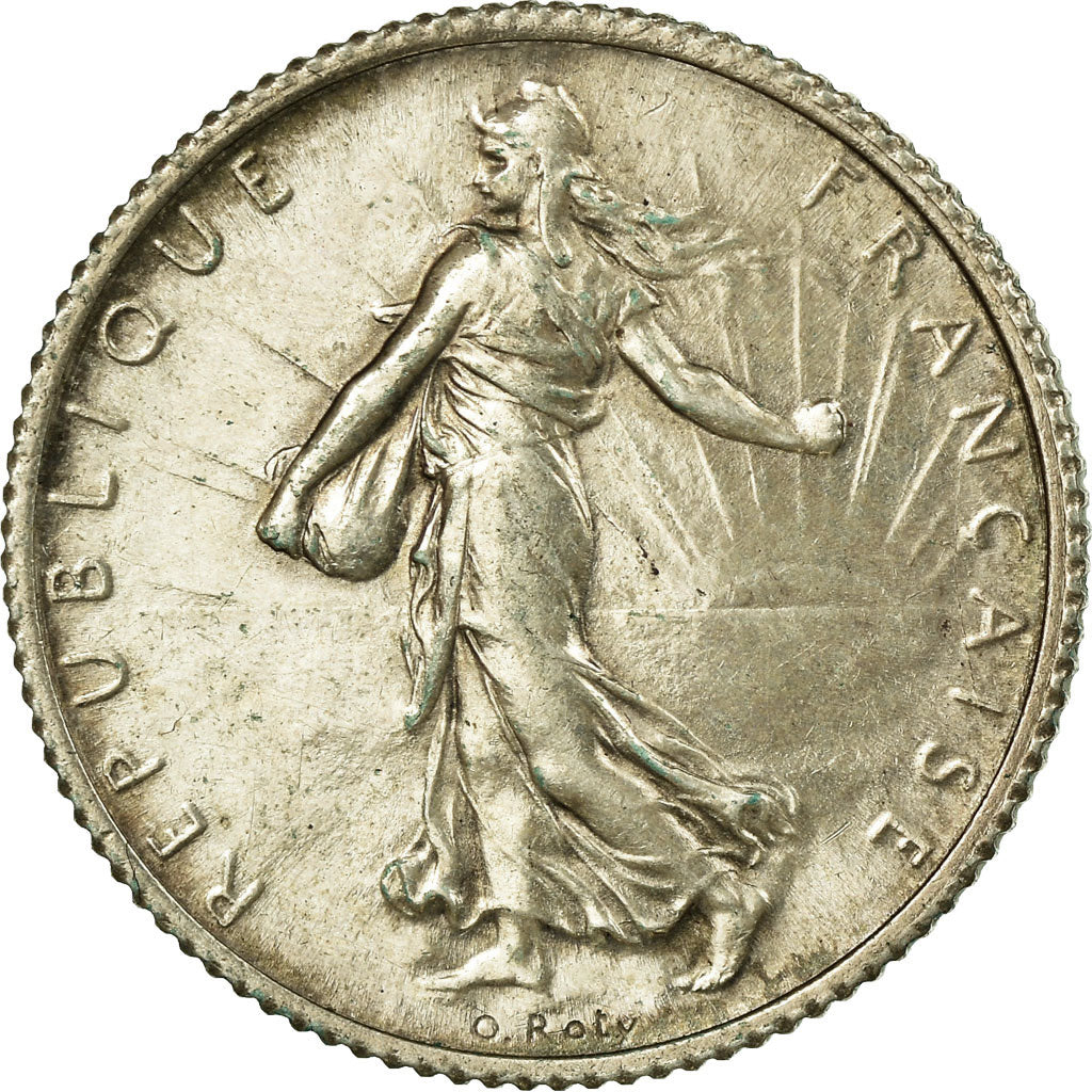 Coin, France, Semeuse, Franc, 1919, Paris, MS(60-62), Silver, KM:844.1
