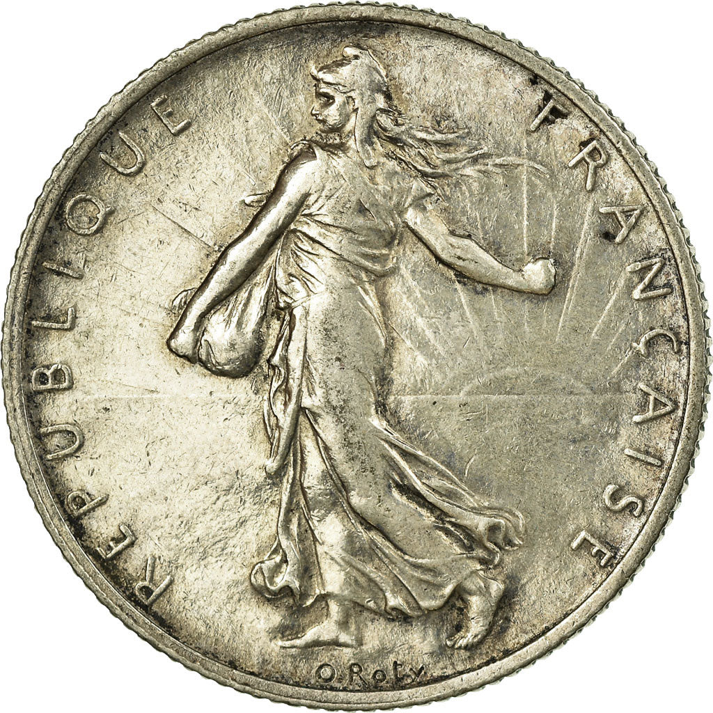 Coin, France, Semeuse, 2 Francs, 1917, Paris, AU(55-58), Silver, KM:845.1