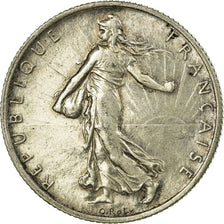 Coin, France, Semeuse, 2 Francs, 1917, Paris, AU(55-58), Silver, KM:845.1