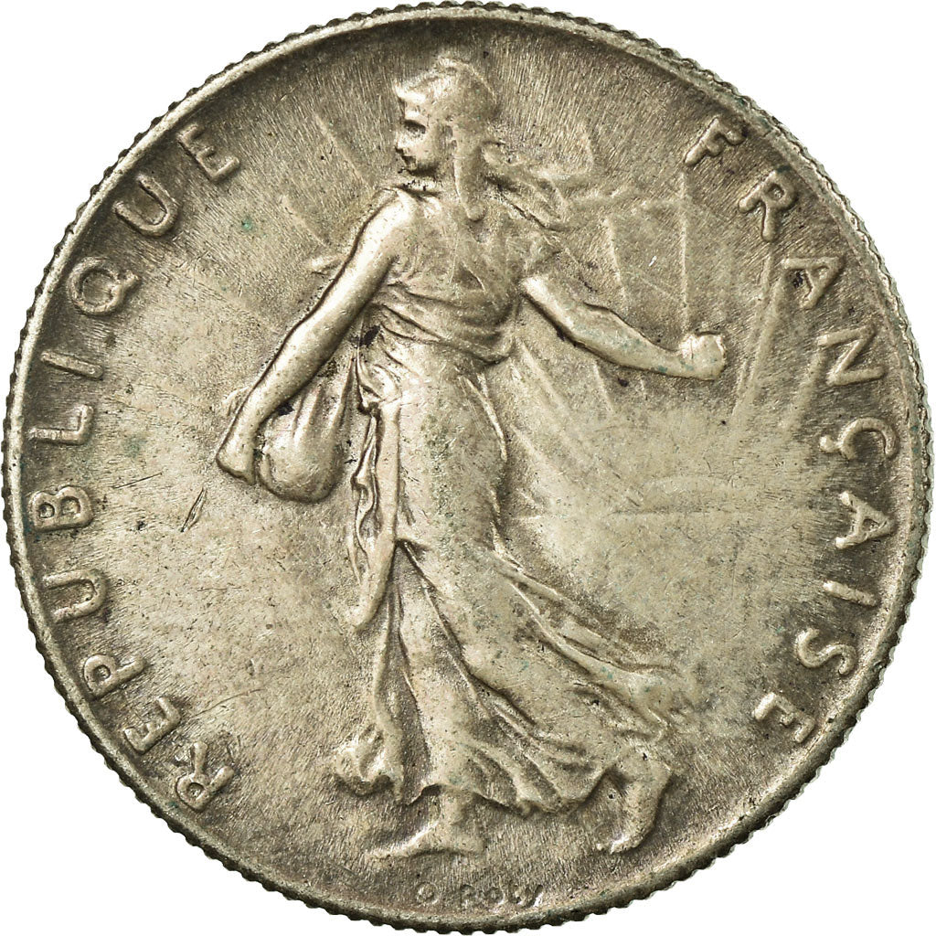 Moneta, Francia, Semeuse, 50 Centimes, 1919, Paris, BB, Argento, KM:854