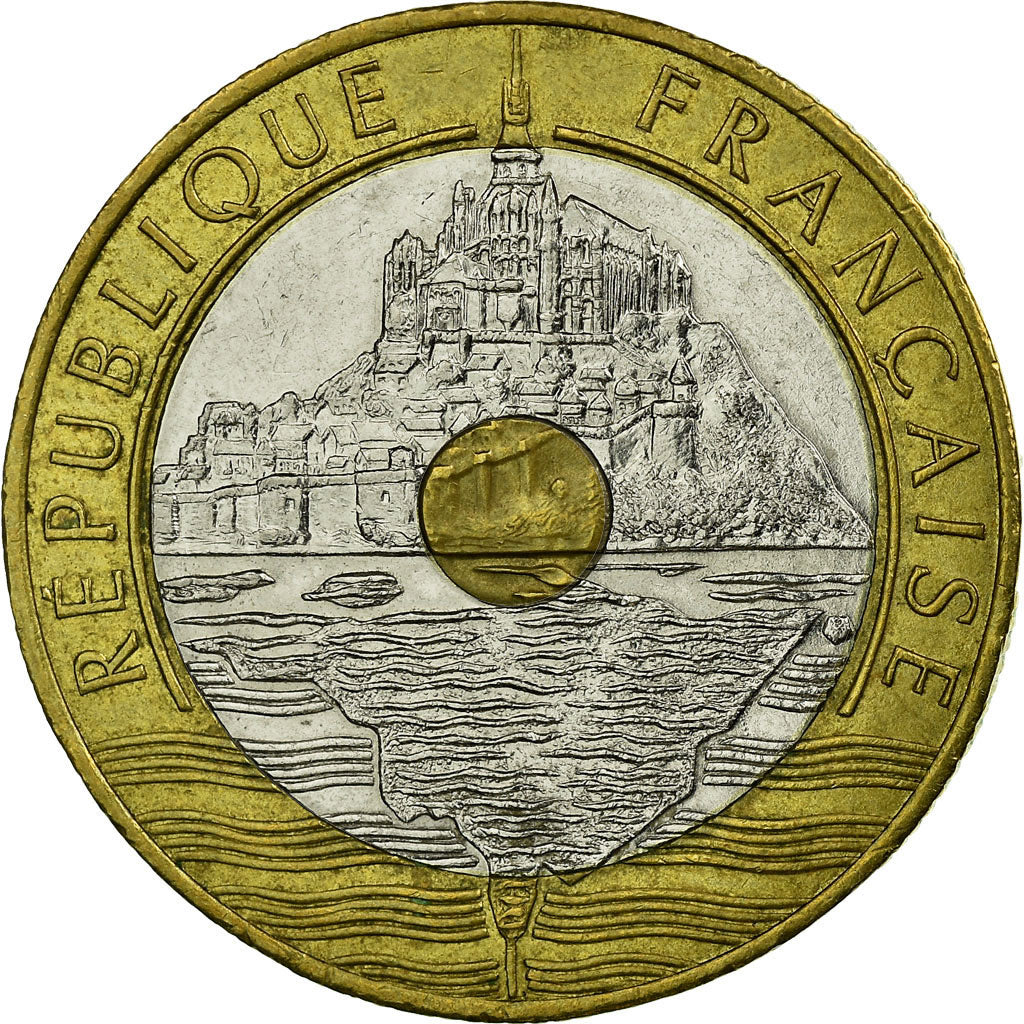 Coin, France, Mont Saint Michel, 20 Francs, 1992, Paris, EF(40-45)