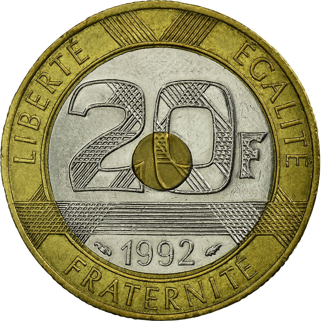 Coin, France, Mont Saint Michel, 20 Francs, 1992, Paris, EF(40-45)