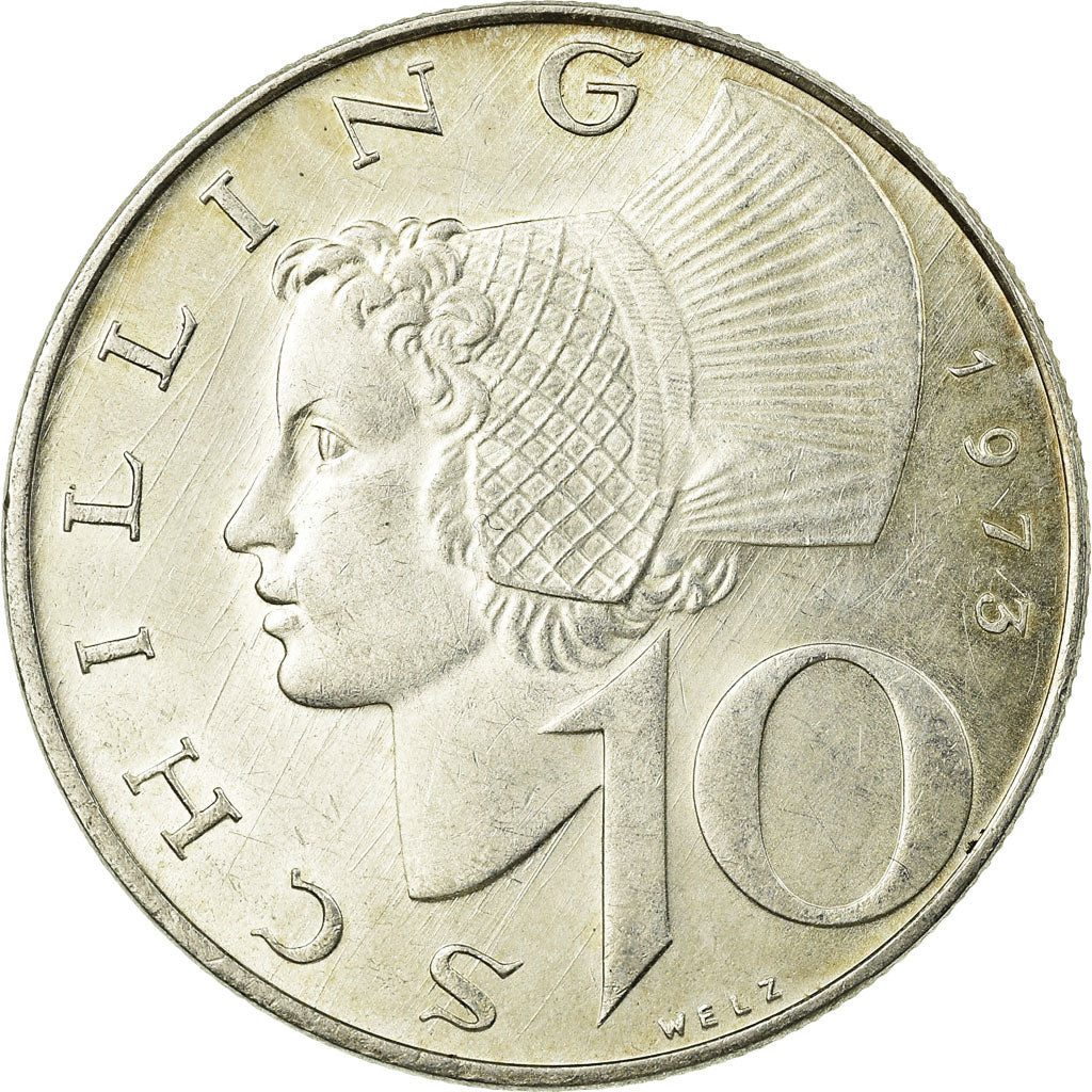 Moneta, Austria, 10 Schilling, 1973, EF(40-45), Srebro, KM:2882