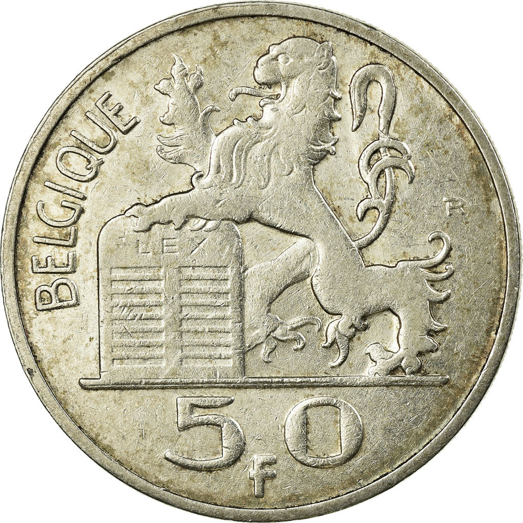 Coin, Belgium, 50 Francs, 50 Frank, 1948, EF(40-45), Silver, KM:136.1
