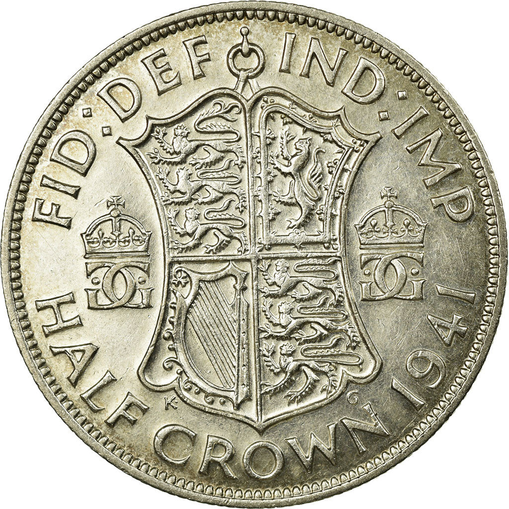 Coin, Great Britain, George VI, 1/2 Crown, 1941, EF(40-45), Silver, KM:856