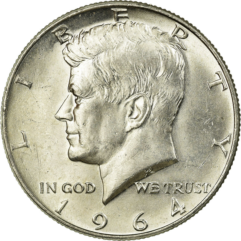 Coin, United States, Kennedy Half Dollar, Half Dollar, 1964, U.S. Mint