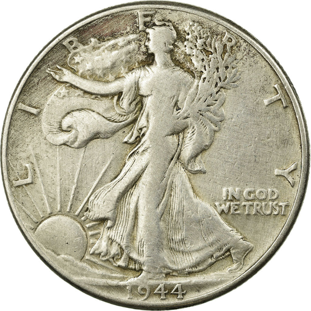 Coin, United States, Walking Liberty Half Dollar, Half Dollar, 1944, U.S. Mint