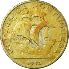 Coin, Portugal, 10 Escudos, 1954, VF(20-25), Silver, KM:586