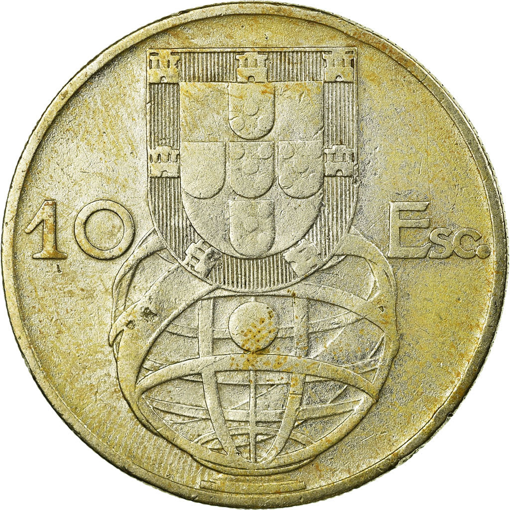 Coin, Portugal, 10 Escudos, 1954, VF(20-25), Silver, KM:586