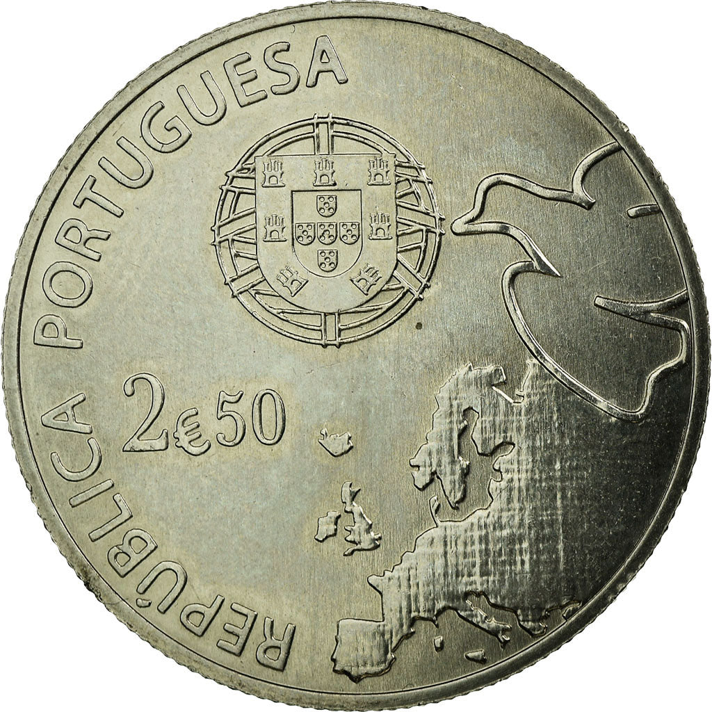 Portugal, 2-1/2 Euro, 2015, MS(60-62), Copper-nickel, KM:857