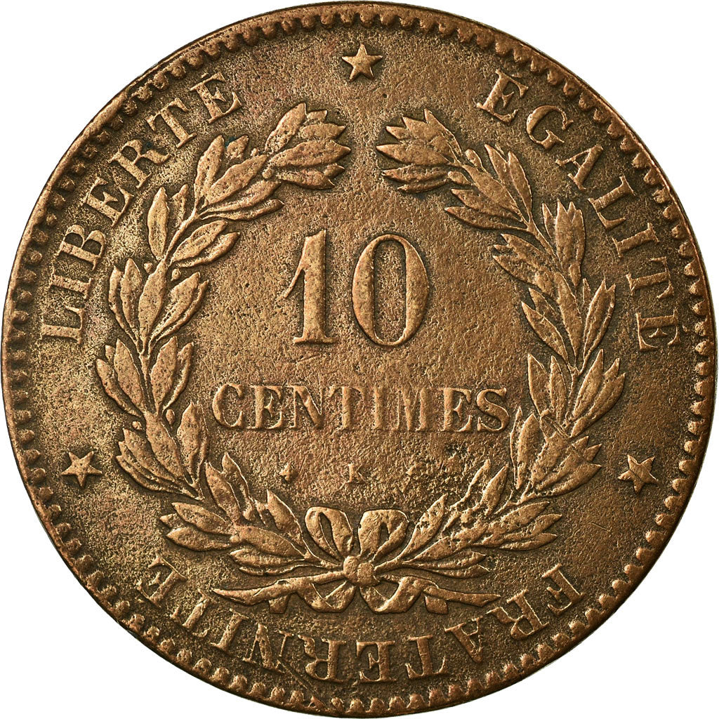 Coin, France, Cérès, 10 Centimes, 1872, Bordeaux, VF(30-35), Bronze, KM:815.2
