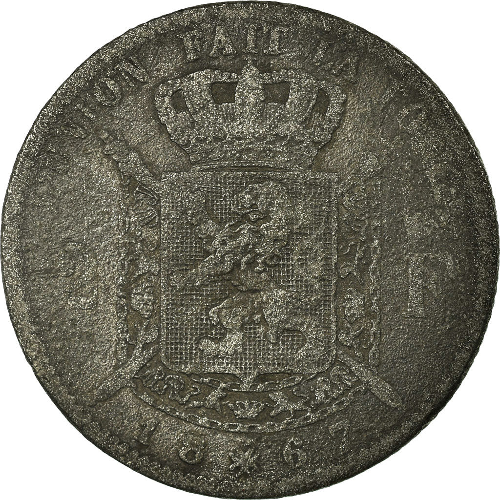 Coin, Belgium, Leopold II, 2 Francs, 2 Frank, 1867, Contemporary forgery