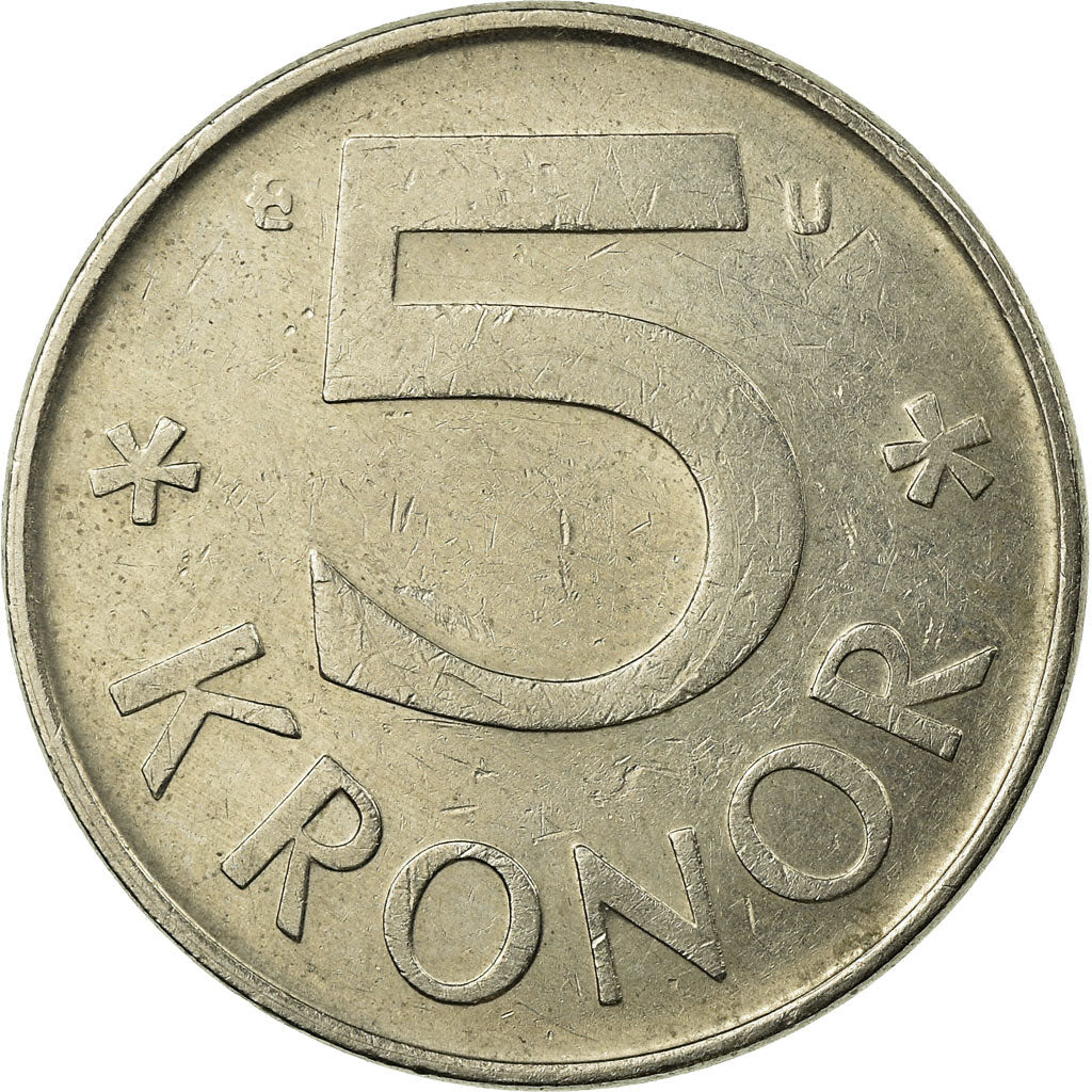 Moneta, Svezia, Carl XVI Gustaf, 5 Kronor, 1979, BB, Rame-nichel, KM:853