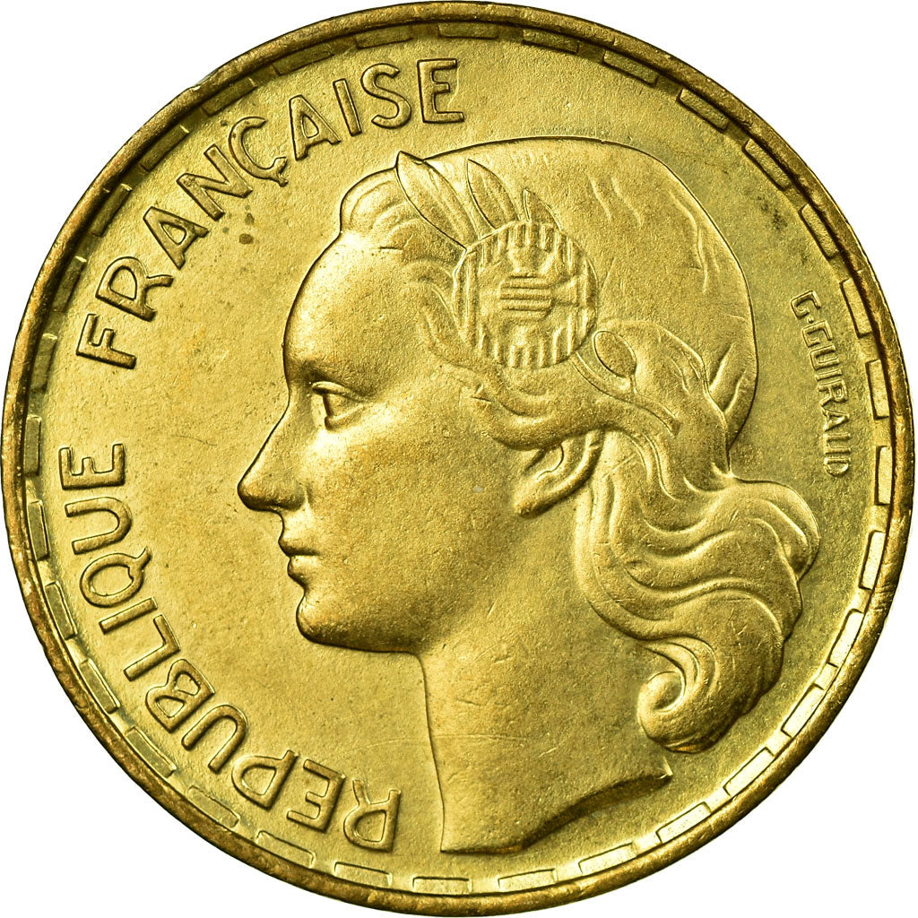 Moneta, Francja, Guiraud, 50 Francs, 1953, Paris, AU(55-58), Aluminium-Brąz