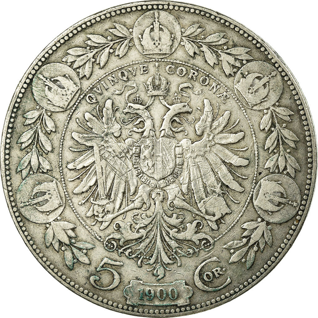 Coin, Austria, Franz Joseph I, 5 Corona, 1900, VF(30-35), Silver, KM:2807
