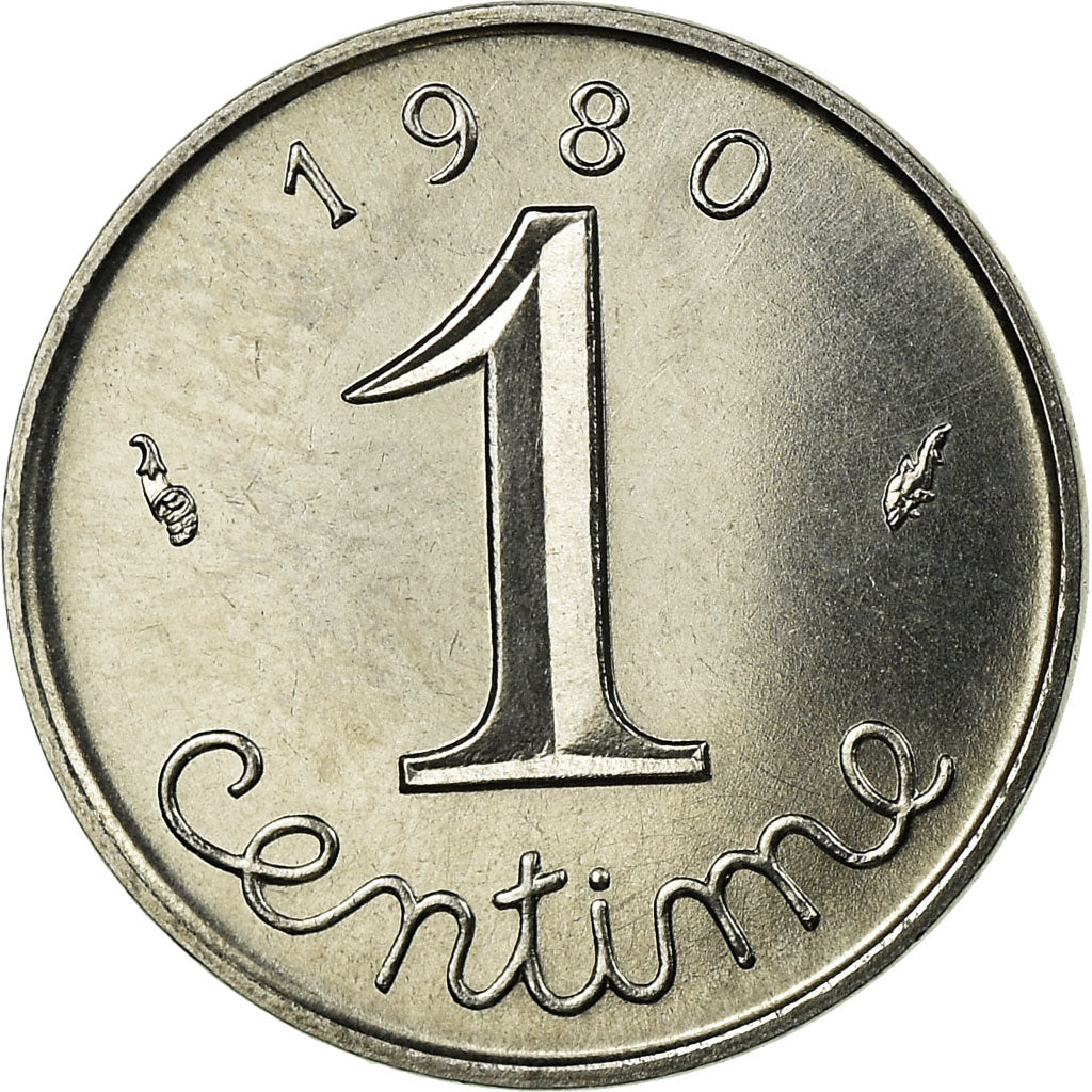Munten, Frankrijk, Épi, Centime, 1980, Paris, FDC, Stainless Steel, KM:928
