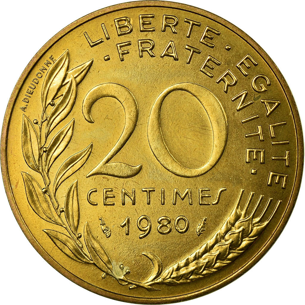 Monnaie, France, Marianne, 20 Centimes, 1980, Paris, FDC, Aluminum-Bronze