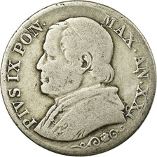 Moeda, ESTADOS ITALIANOS, PAPAL STATES, Pius IX, Lira, 1866, Roma, VF(20-25)
