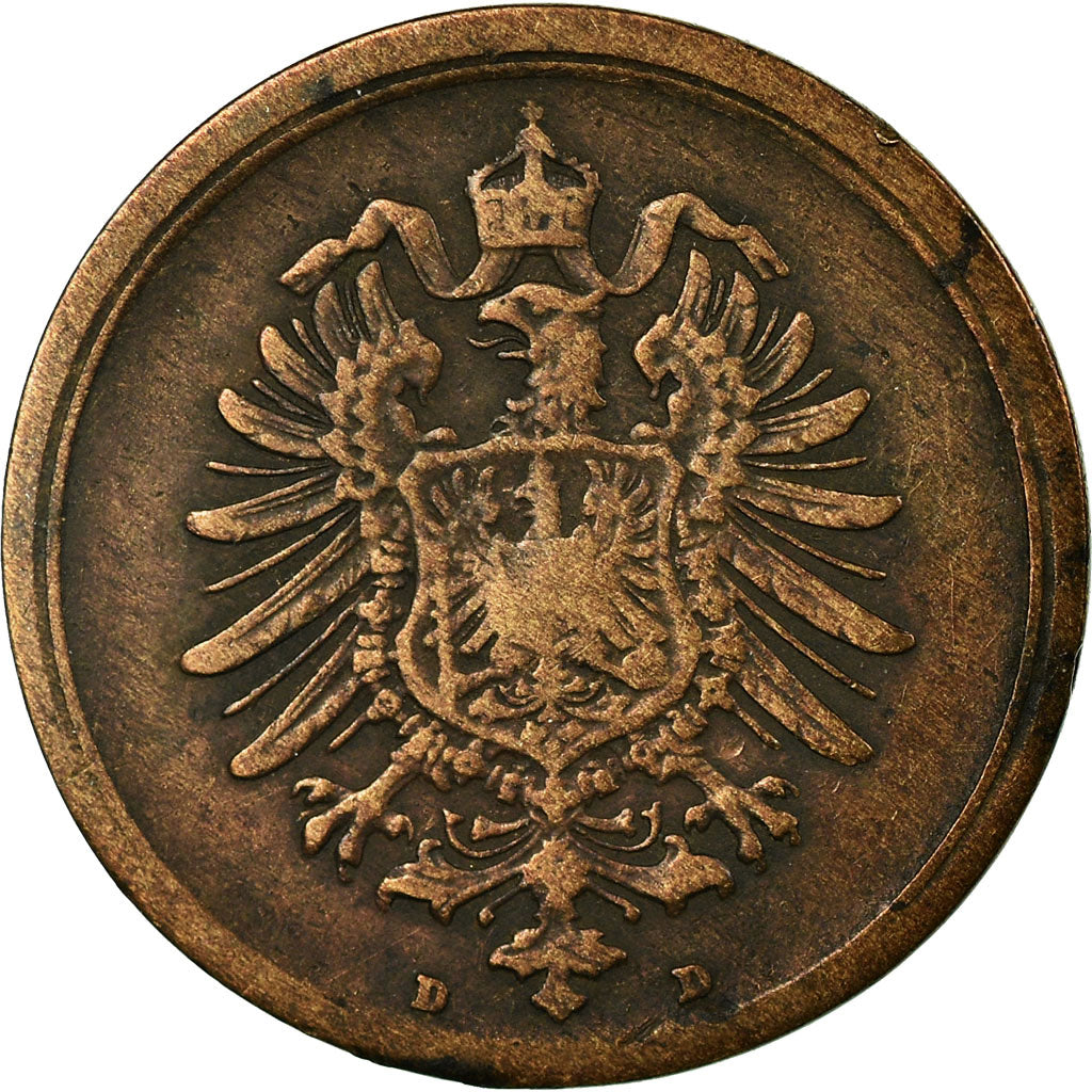 Coin, GERMANY - EMPIRE, Wilhelm I, Pfennig, 1889, Munich, EF(40-45), Copper