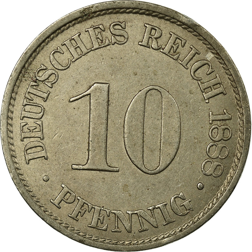 Coin, GERMANY - EMPIRE, Wilhelm I, 10 Pfennig, 1888, Berlin, EF(40-45)