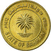 Coin, Bahrain, 5 Fils, 1992/AH1412, AU(55-58), Brass, KM:16
