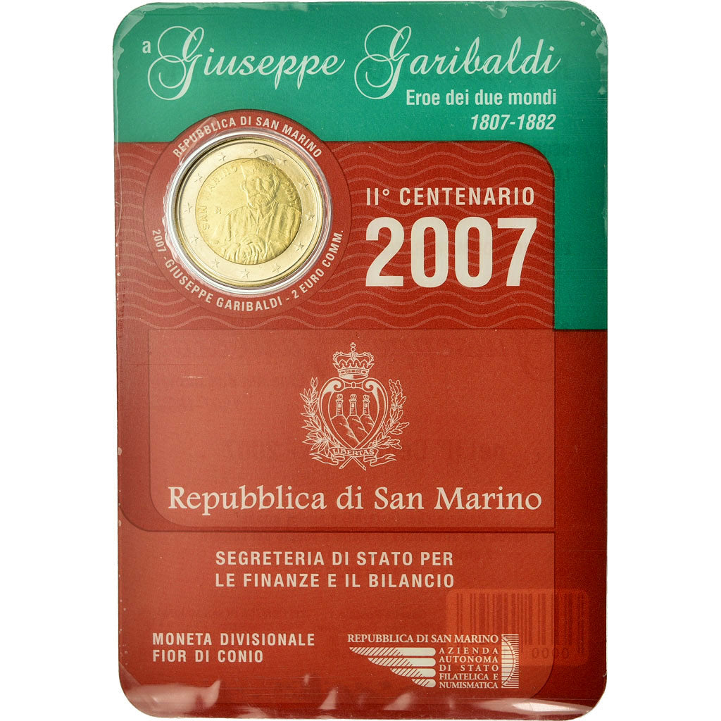 San Marino, 2 Euro, Giuseppe Garibaldi, 2007, ND