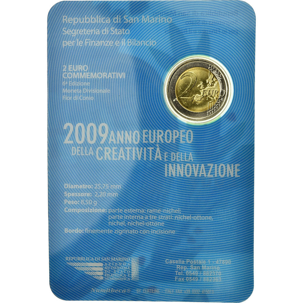 San Marino, 2 Euro, Année  de la création et de l'innovation, 2009, MS(65-70)