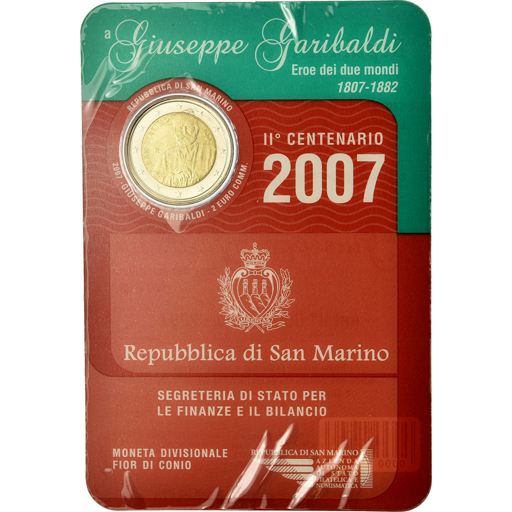 San Marino, 2 Euro, Giuseppe Garibaldi, 2007, ND