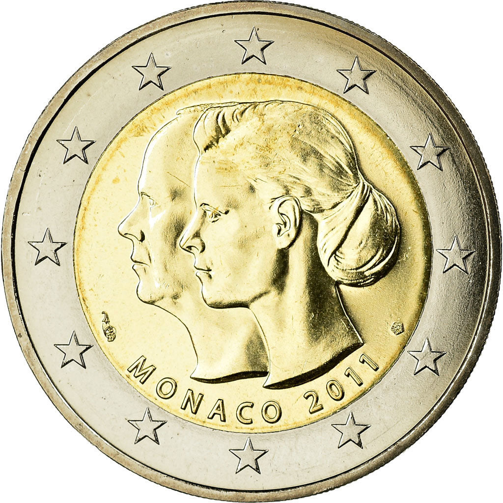 Mónaco, 2 Euro, Mariage Princier, 2011, N/D