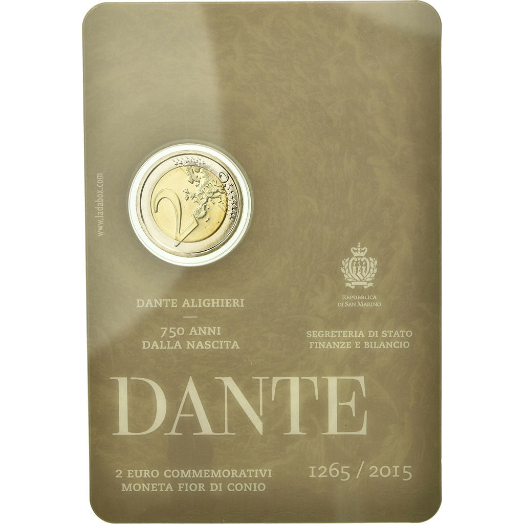 San Marino, 2 Euro, 750ème anniversaire de la naissance de Dante, 2015