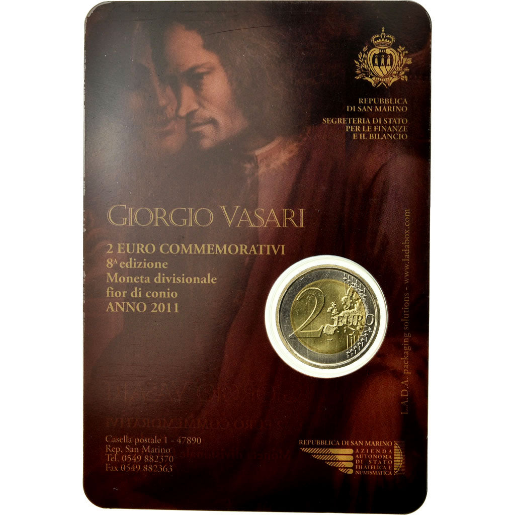 San Marino, 2 Euro, Giorgio Vasari, 2011, Rome, MS(65-70), ND
