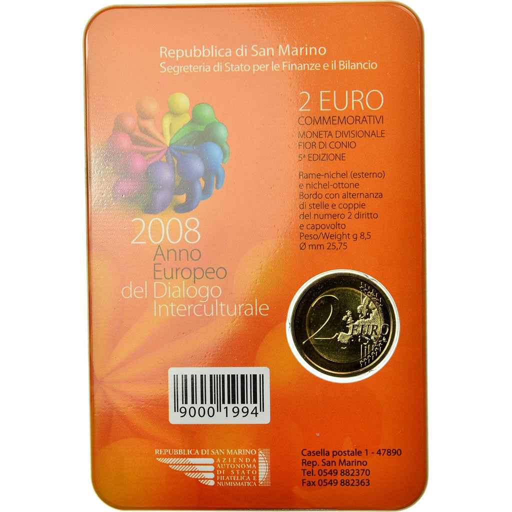 San Marino, 2 Euro, Année européenne du dialogue interculturel, 2008