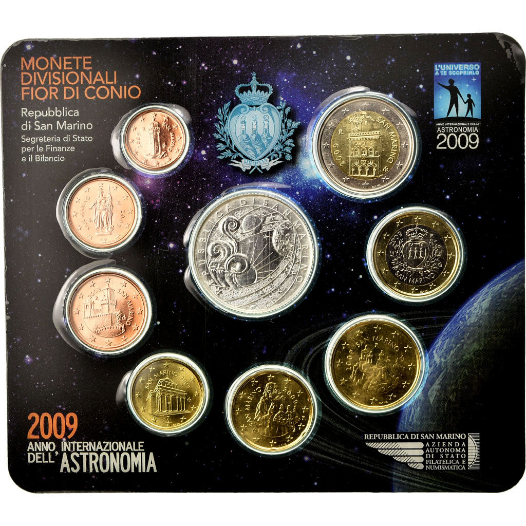 San Marino, Set, 2009, Rome, Année internationale de l'Astronomie, MS(65-70)