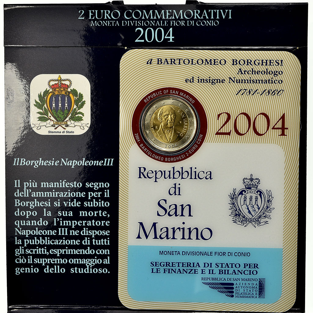 San Marino, 2 Euro, Bartolomeo Borghesi, 2004, N/D