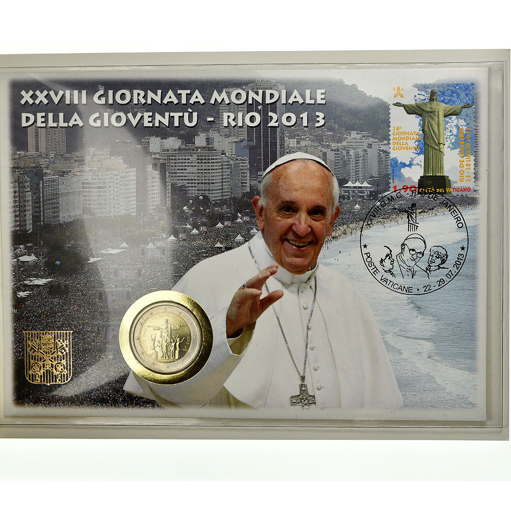 Watykan, 2 Euro, 28ème journée mondiale de la Jeunesse, 2013, Rome, Enveloppe