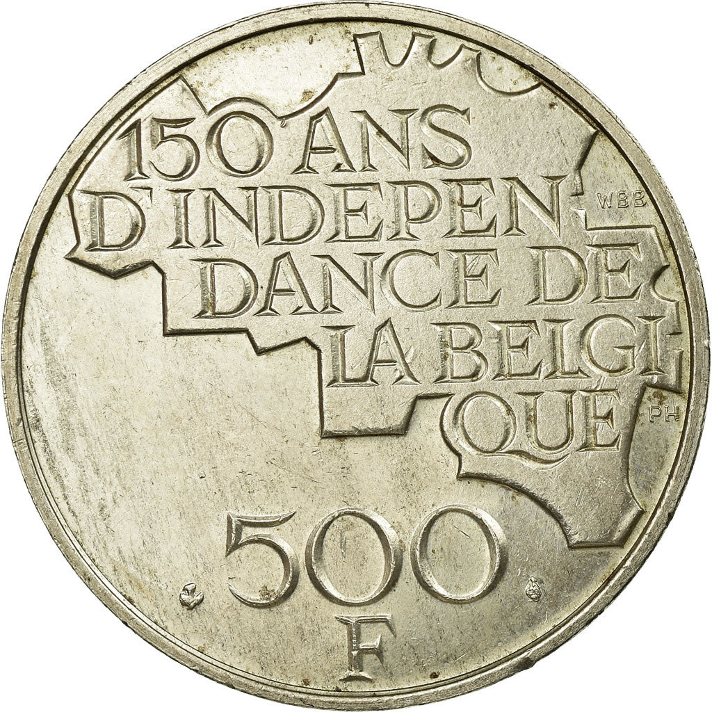 Coin, Belgium, 500 Francs, 500 Frank, 1980, Brussels, EF(40-45), Silver Clad