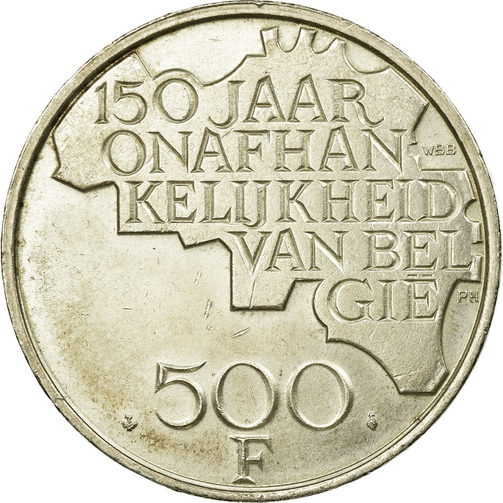 Coin, Belgium, 500 Francs, 500 Frank, 1980, Brussels, EF(40-45), Silver Clad